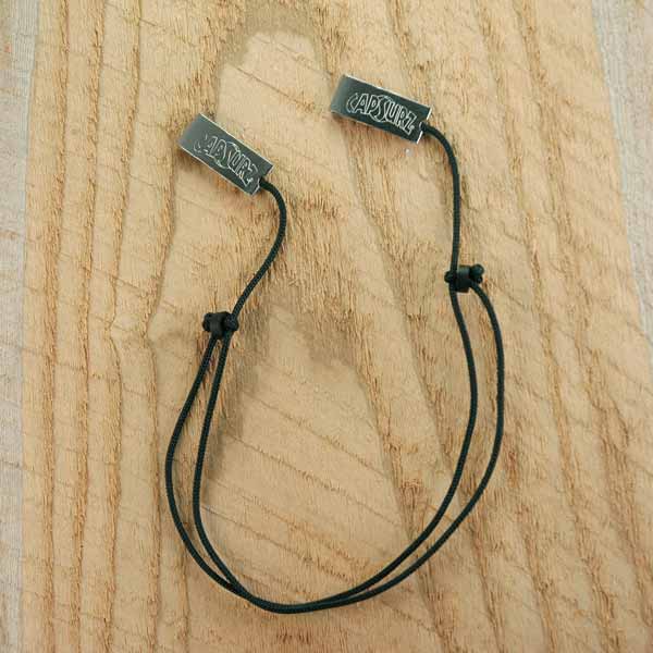 Capsurz® Prevent Your Hat From Blowing Off In the Wind Black Cord With Black Nylon Beads