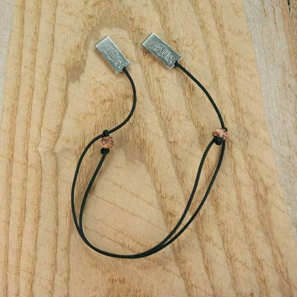 Capsurz® Keep Your Hat On Your Head In the Wind Black Cord With Artwood Beads