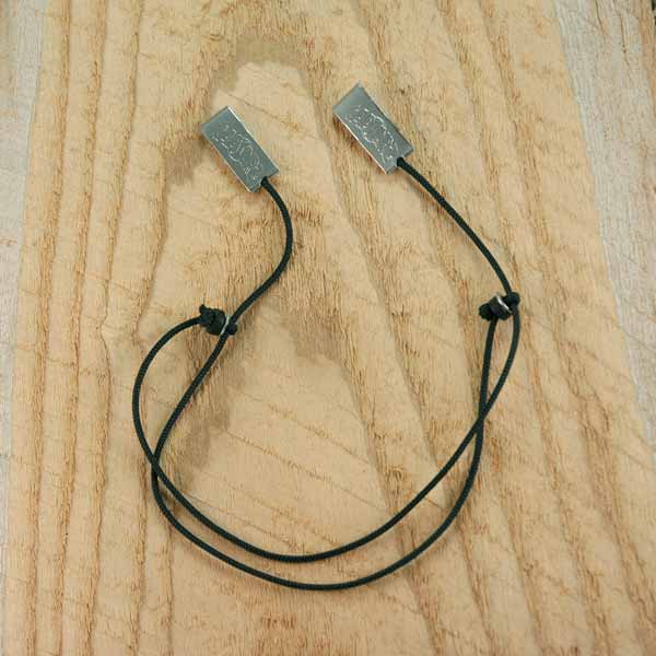 Capsurz® Keep Your Hat On Your Head In the Wind Black Cord With Black Wood Beads And Stainless Steel Accents