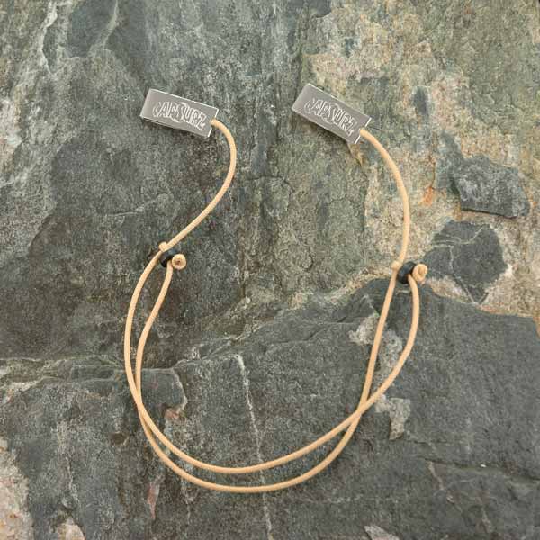 Capsurz® Keep Your Hat On Your Head In the Wind Sand Cord With Black Wood Beads