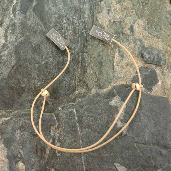 Capsurz® Keep Your Hat On Your Head In the Wind Sand Cord With White Wood Beads