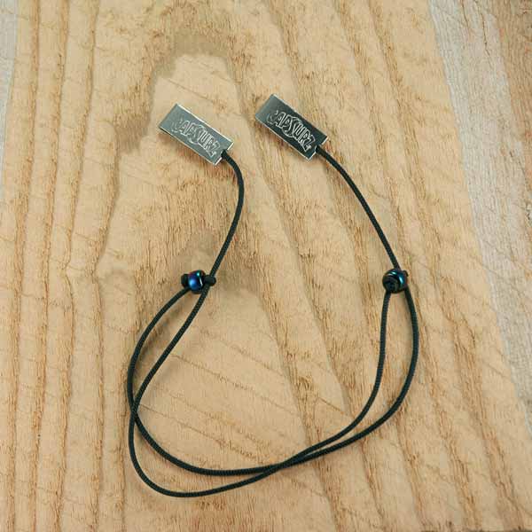 Capsurz® Keep Your Hat From Flying Off In the Wind Black Cord With Blue Iridescent Glass Beads