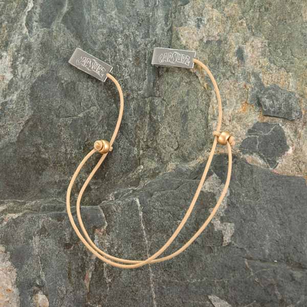 Capsurz® Keep Your Hat From Flying Off In the Wind Sand Cord With Gold Glass Beads