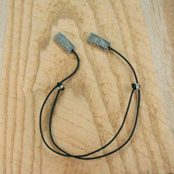 Capsurz® Keep Your Hat Securely On Your Head In the Wind Black Cord With Silver Metal Beads