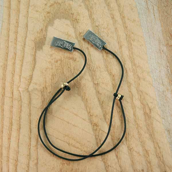 Capsurz® Keep Your Hat Securely On Your Head In the Wind Black Cord With Brass Metal Beads