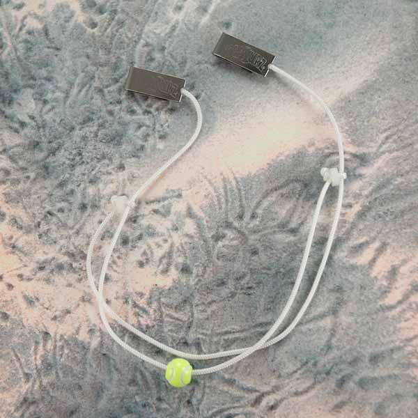 Capsurz® Hold Your Hat Down In the Wind White Cord With Tennis Ball Sports Bead