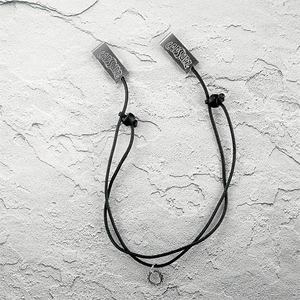 CBK-HEART-GEAR-hat-retainer-clips-chin-strap-wind-cord-capsurz Capsurz® Hold Your Hat Down In the Wind Black Cord With Black Glass Beads And Heart-Gear Charm