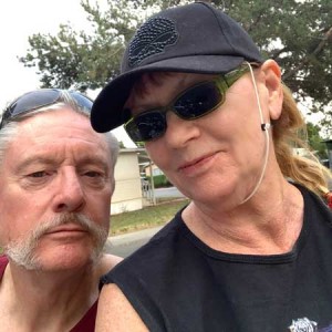 JS happy riders on Harley-Davidson wideglide