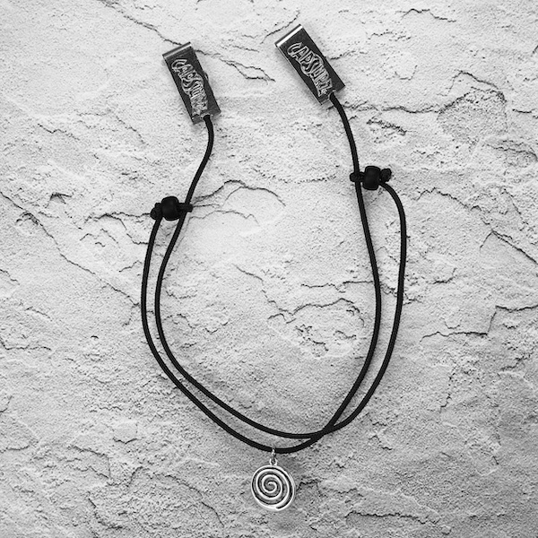 CBK-SPIRAL-hat-retainer-clips-chin-strap-wind-cord-capsurz Capsurz® Hold Your Hat Down In the Wind Black Cord With Black Glass Beads And Spiral Charm